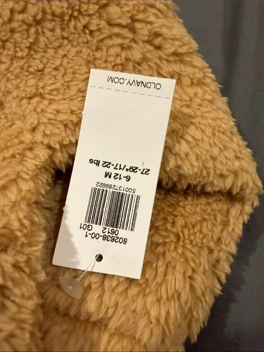 Old Navy Bear Hooded Teddy Fleece One-Piece in Camel Brown